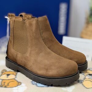 Birkenstock Dark Tea Brown Suede Leather Highwood Chelsea Boots Size 9 EU 40 NIB